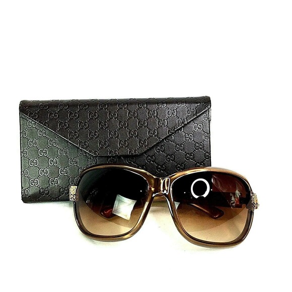 Gucci Women Sunglasses 2985 Brown Diamante Square